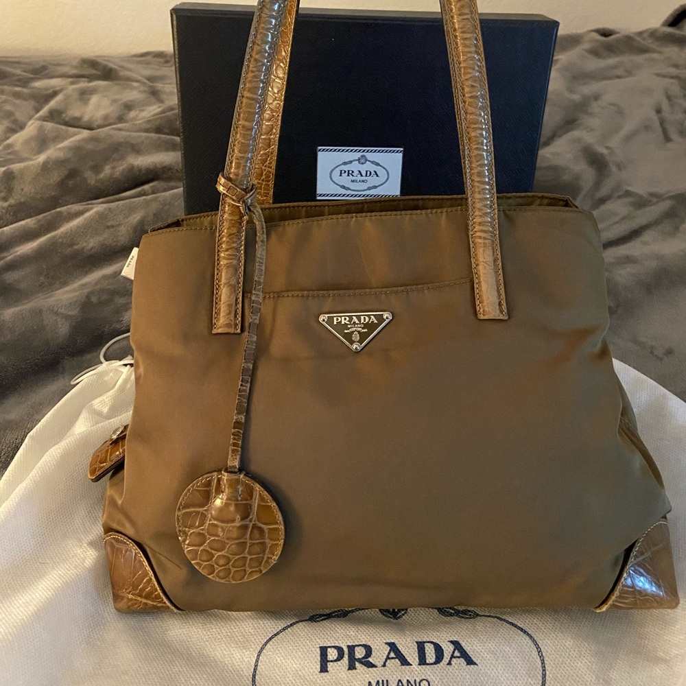PRADA Tessuto Crocodile Handbag RARE